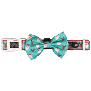 Big & Little Dogs Dog Collar & Bow Tie - Santa's Reindeers