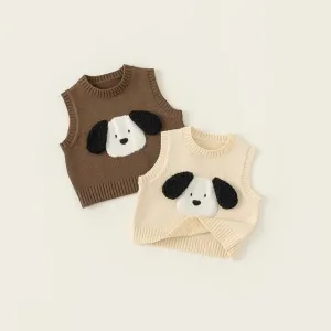 Cartoon Puppy Knitted Vest