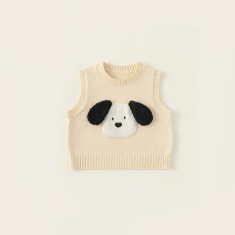 Cartoon Puppy Knitted Vest
