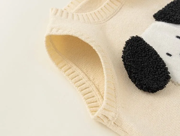 Cartoon Puppy Knitted Vest
