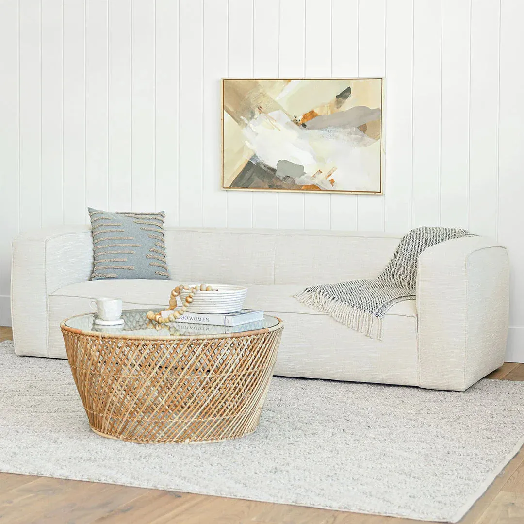 Cigar 92" Leather Sofa Rawhide Tan by Couch.com