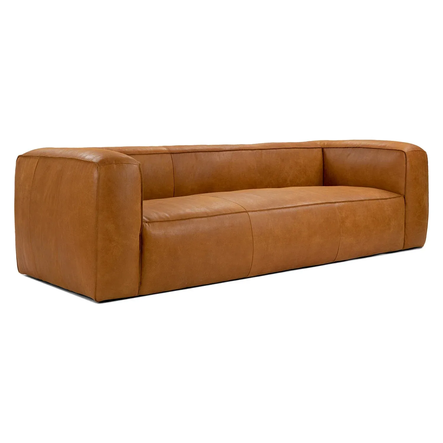 Cigar 92" Leather Sofa Rawhide Tan by Couch.com