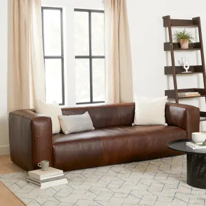 Cigar 92" Leather Sofa Rawhide Tan by Couch.com
