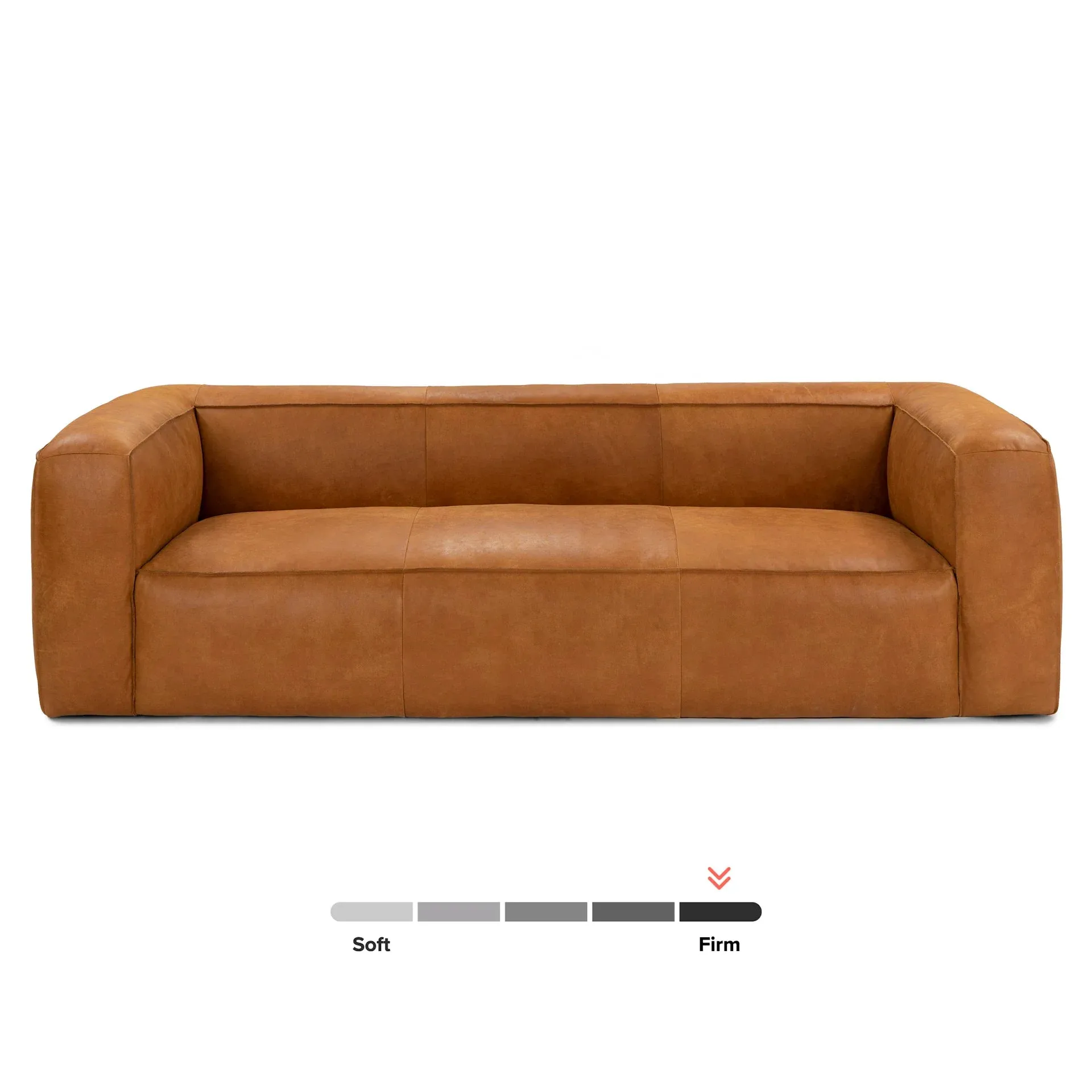 Cigar 92" Leather Sofa Rawhide Tan by Couch.com