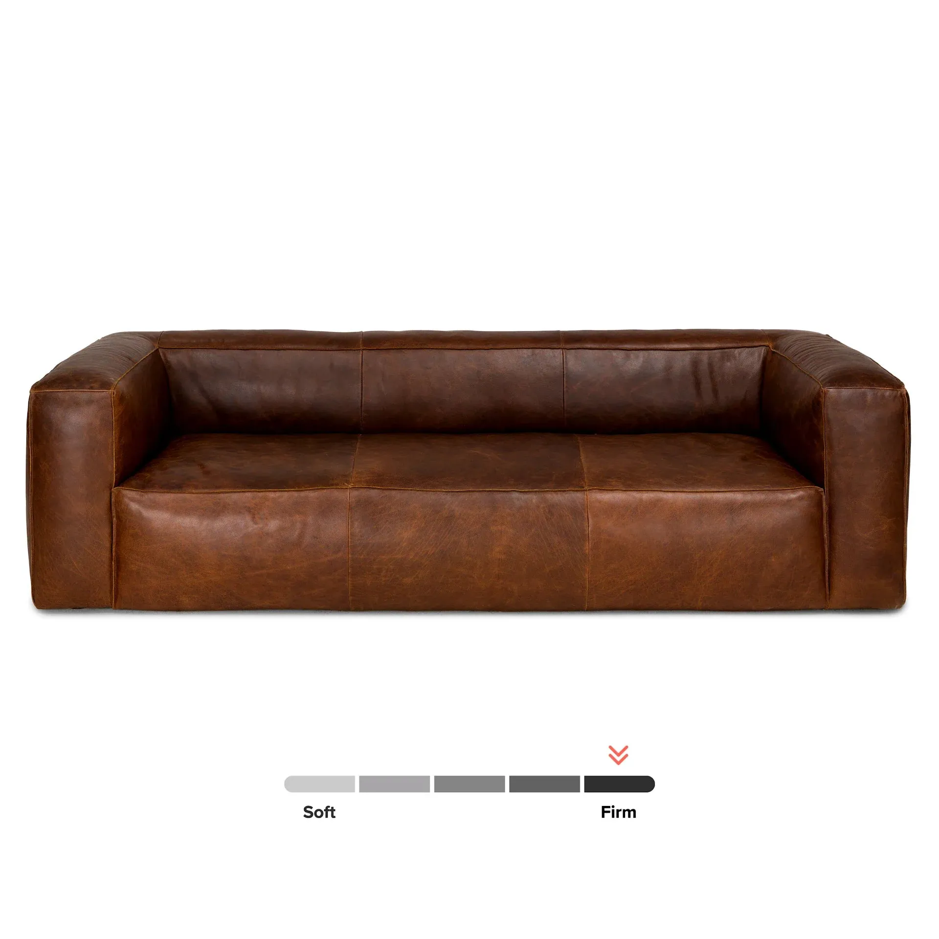 Cigar 92" Leather Sofa Rawhide Tan by Couch.com