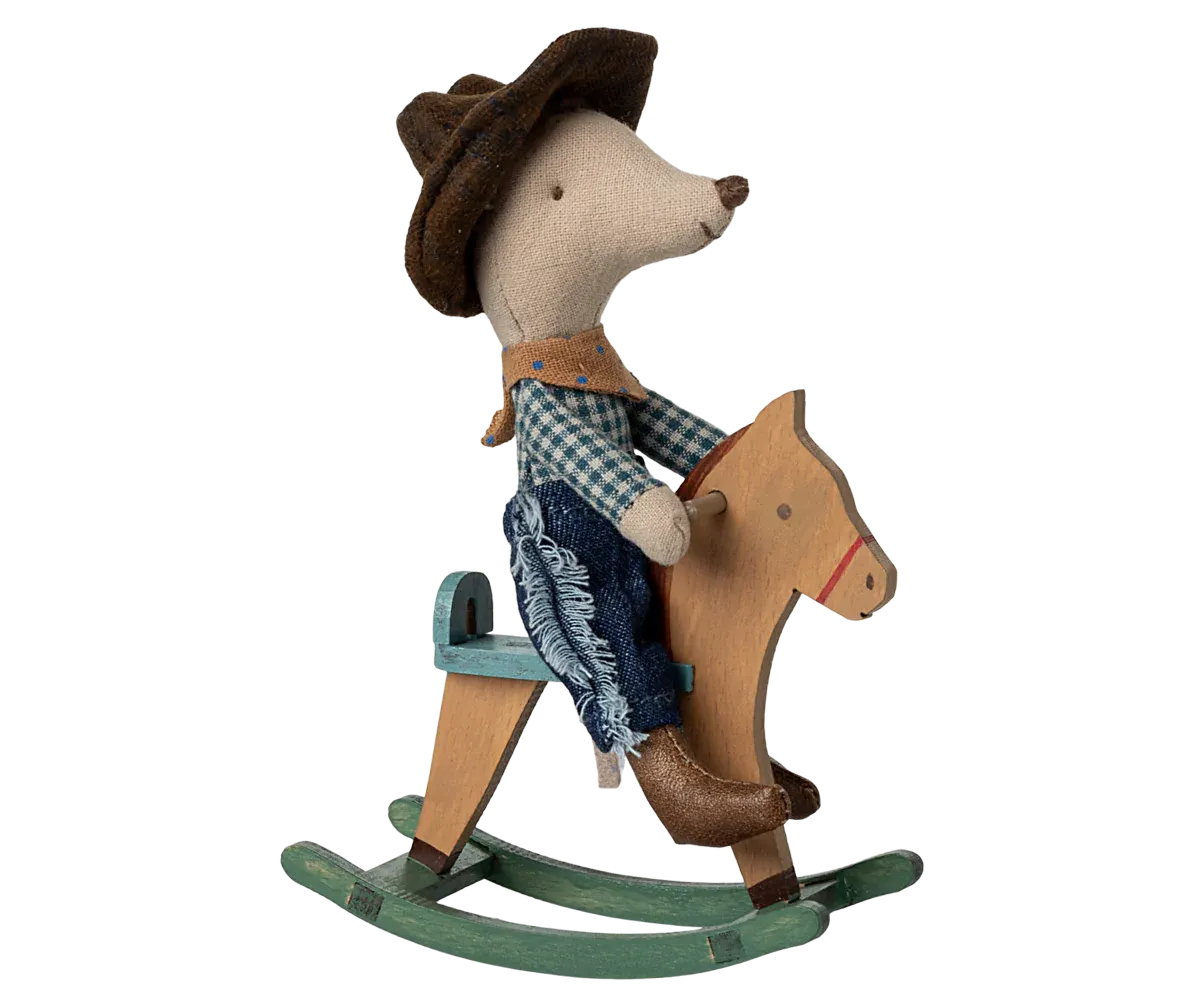 Cowboy Mouse on Rocking Horse, Little Brother (Pre Order)