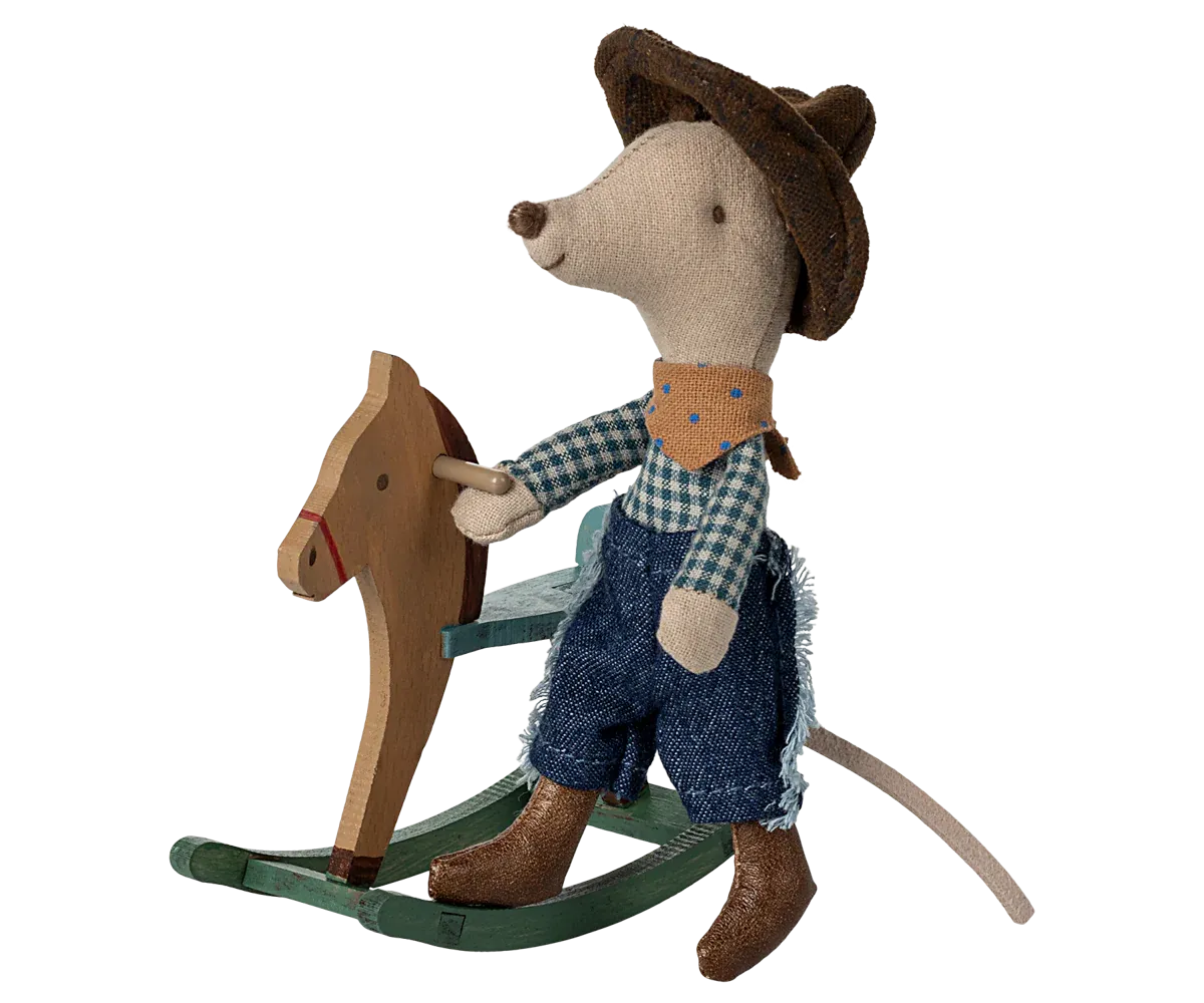 Cowboy Mouse on Rocking Horse, Little Brother (Pre Order)