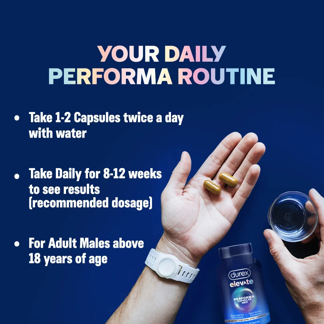 Durex Elevate Performa Shilajit Capsules for Men - 30 Capsules