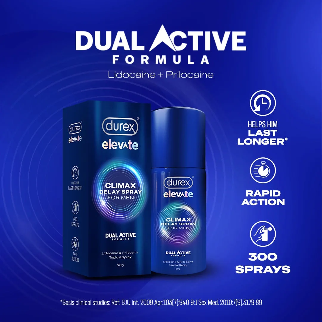 Durex Performance Boost Combo Pack - Durex Elevate Climax Delay Spray   Elevate Performa Capsules