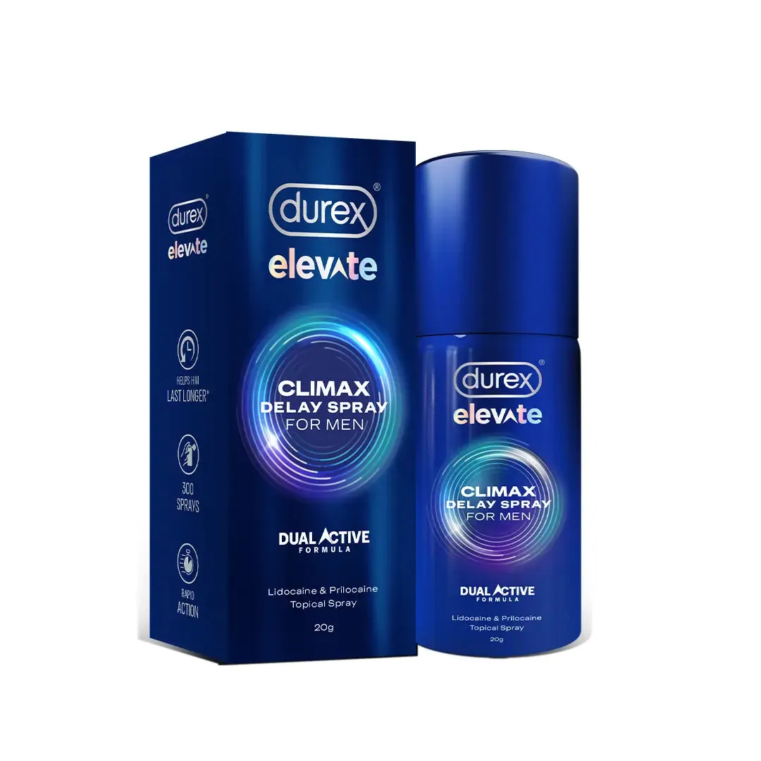 Durex Performance Boost Combo Pack - Durex Elevate Climax Delay Spray   Elevate Performa Capsules
