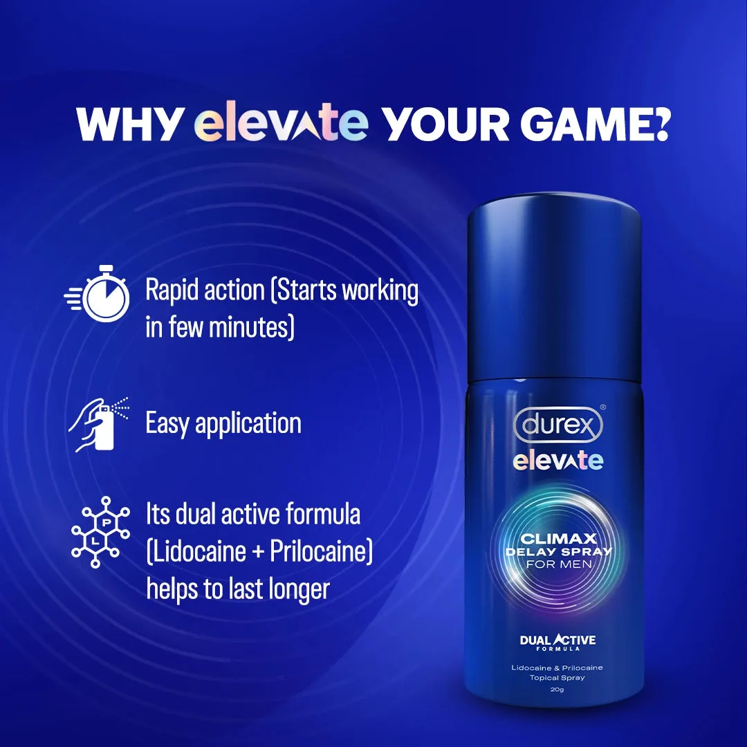 Durex Performance Boost Combo Pack - Durex Elevate Climax Delay Spray   Elevate Performa Capsules