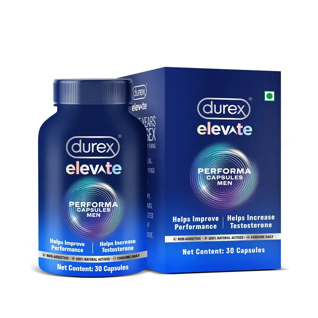 Durex Performance Boost Combo Pack - Durex Elevate Climax Delay Spray   Elevate Performa Capsules