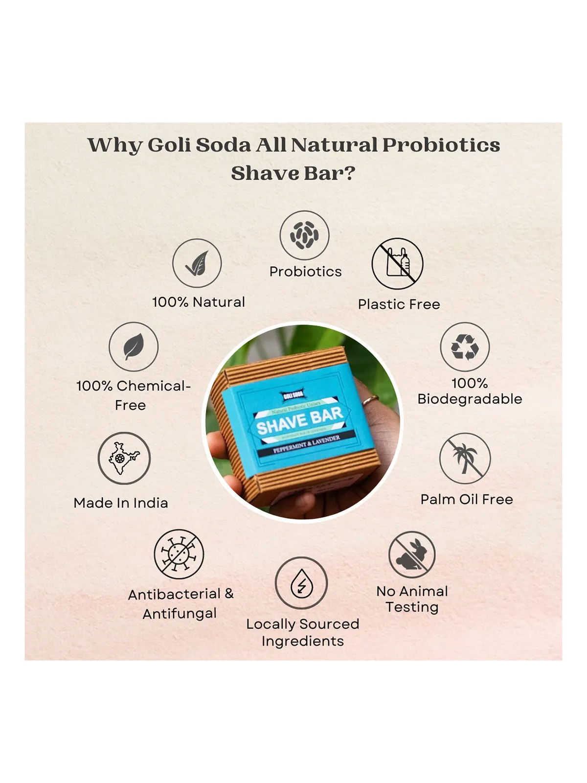 Goli Soda All Natural Probiotics Shave Bar Pack Of Two