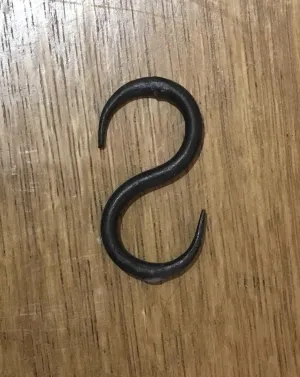Meat Hook ‘S’ Shape Hand Forged Beeswax 2.25″ / 60mm