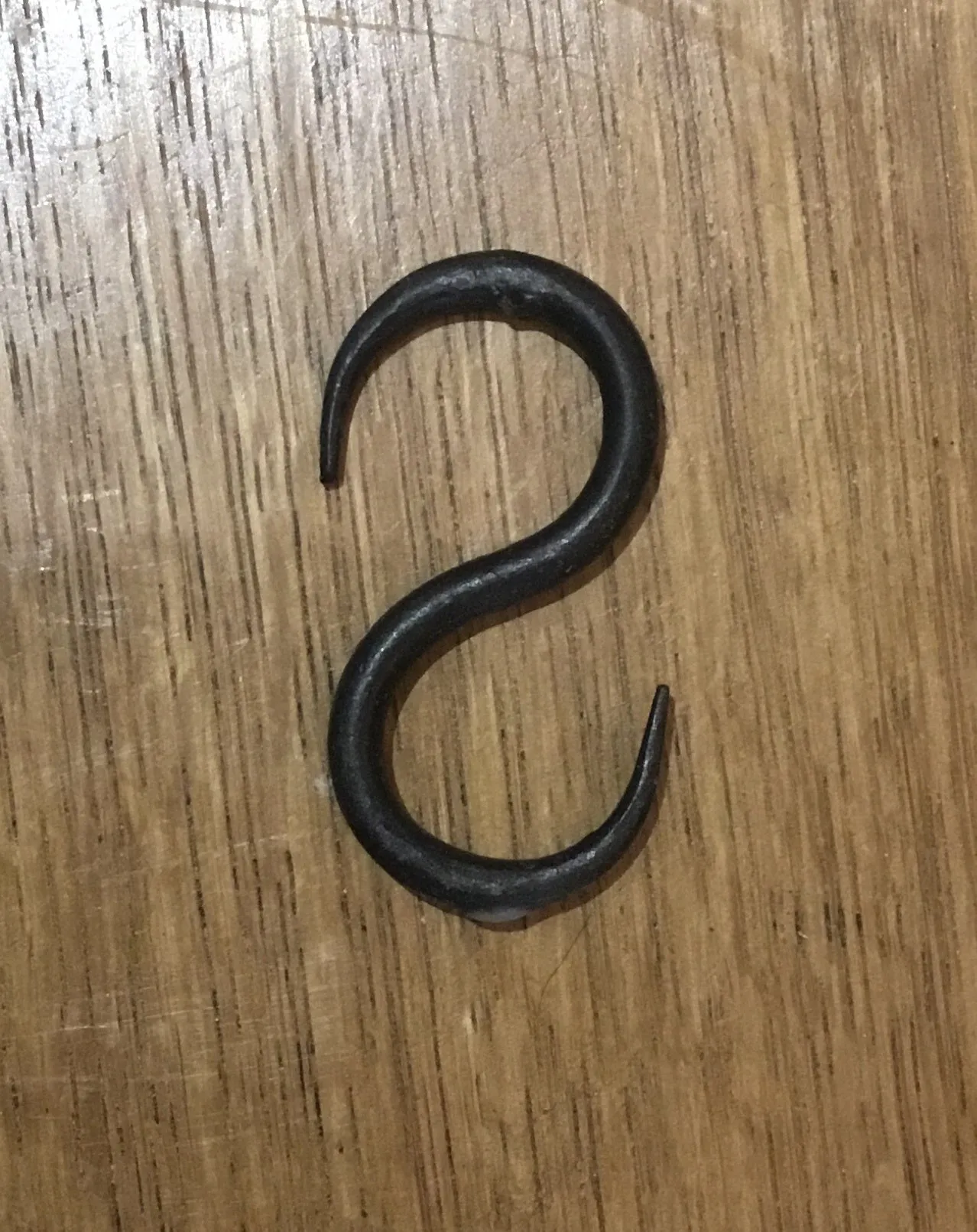 Meat Hook ‘S’ Shape Hand Forged Beeswax 2.25″ / 60mm