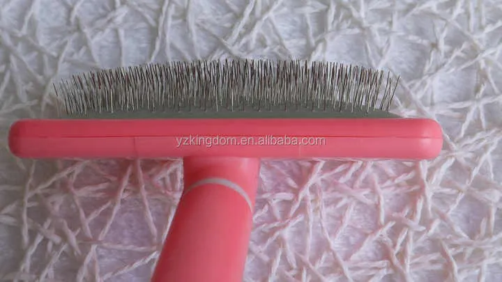 Pink Plastic Handle Pet Dog Cat Animal-فرشاة تنظيف