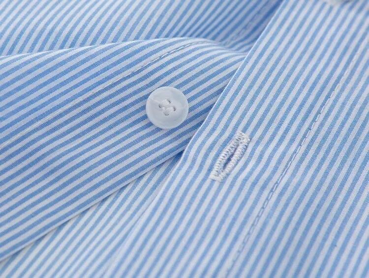 Playful Puppy Embroidered Striped Shirt